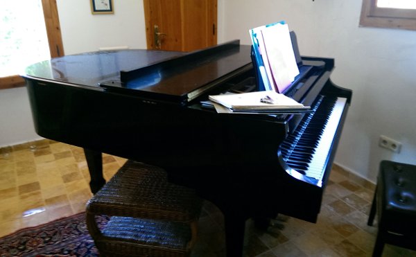 Grand piano at Gl Baba House